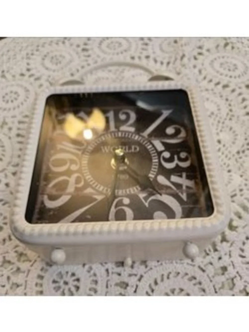 Distressed World Clock with ball feet